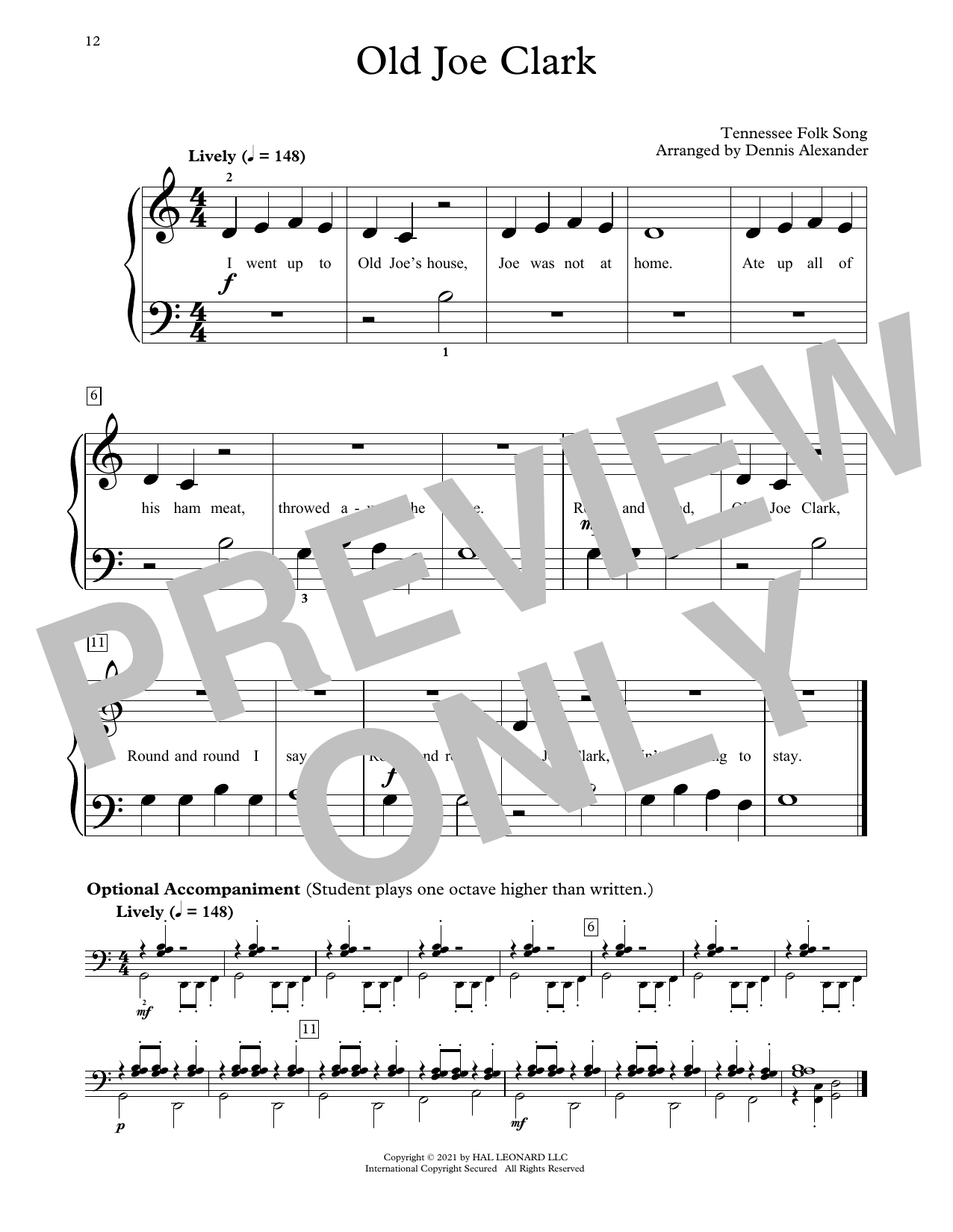 Product picture to: Old Joe Clark (arr. Dennis Alexander)