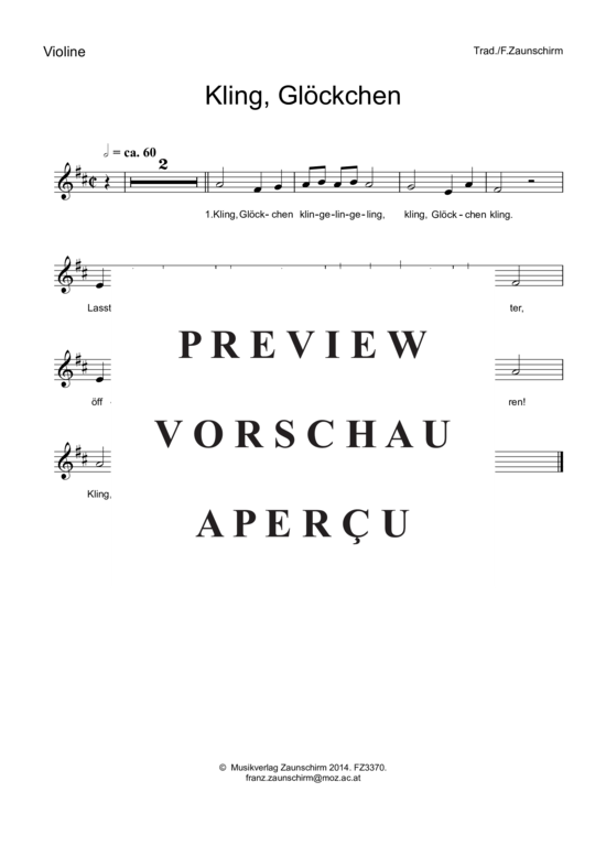 Product gallery: Page 3 of 4 Kling, Glöcklein kling , , (violin + piano)