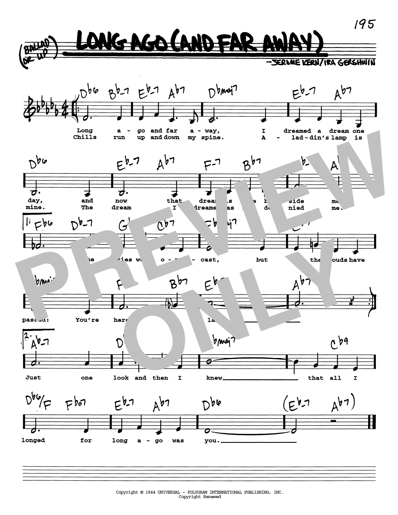 Produktbild zu: Long Ago (And Far Away) (Low Voice)