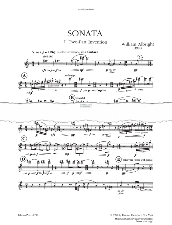 Sonata - sheet music by William Albright - fbd-53513 Sonata - sheet music by William Albright - fbd-53513