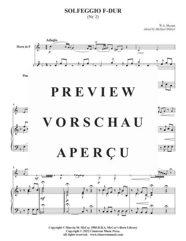 Produktgalerie: Seite 5 von 11 Zwei Solfeggien, K.V. 393, , Horn in F und Klavier