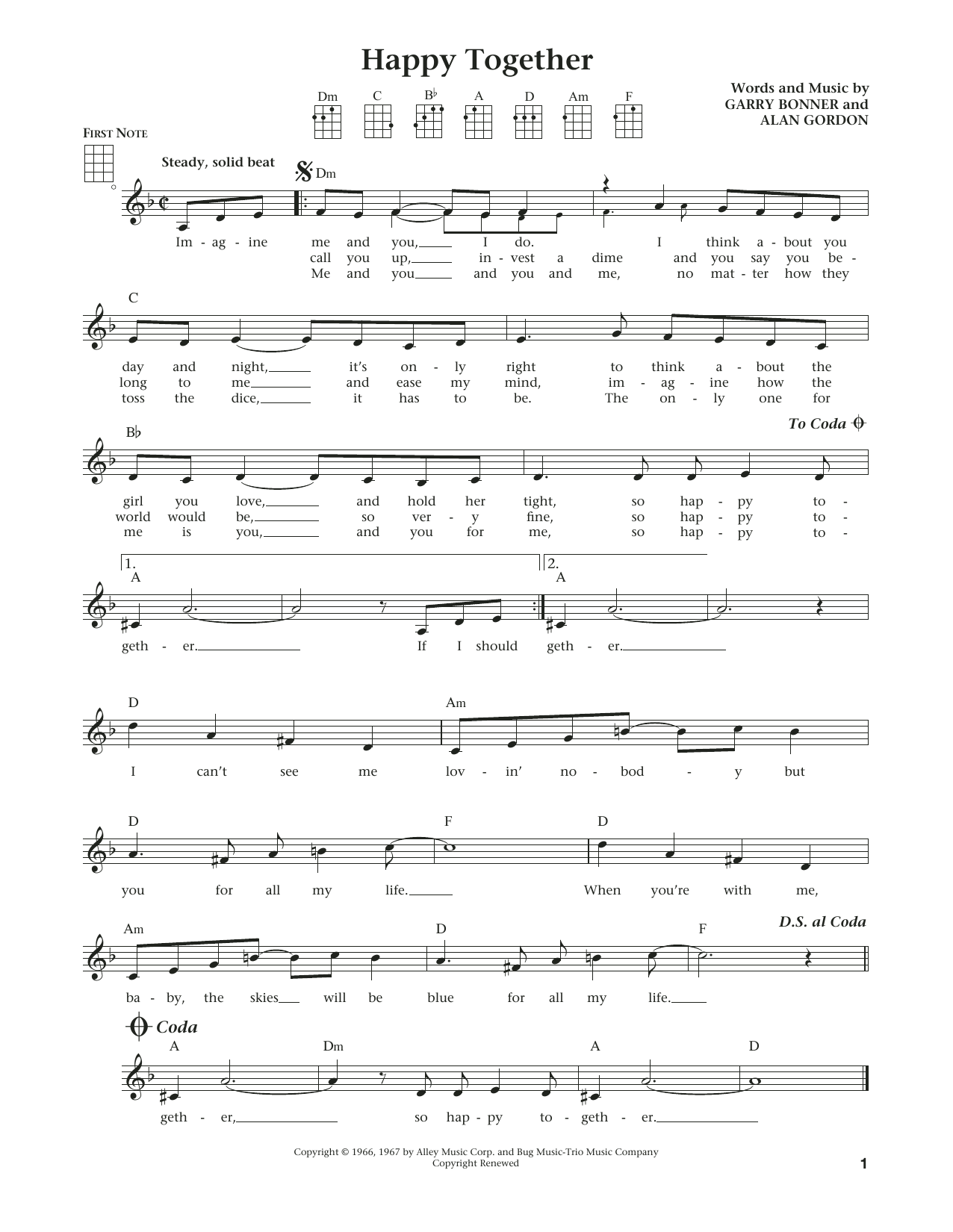 Product gallery: Page 1 of 1 Happy Together (from The Daily Ukulele) (arr. Liz and Jim Beloff), The Turtles