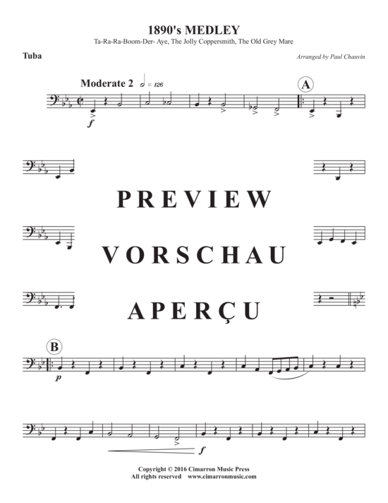 Produktgalerie: Seite 11 von 12 1890´s Medley , , (Blechbläser Trio für Trompete in B, Horn in F oder Posaune + Tuba)