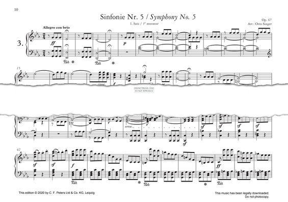 Produktgalerie: Seite 1 von 1 Symphony No. 5 in C minor, Op. 67, 1st movement, Ludwig van Beethoven, Klavier