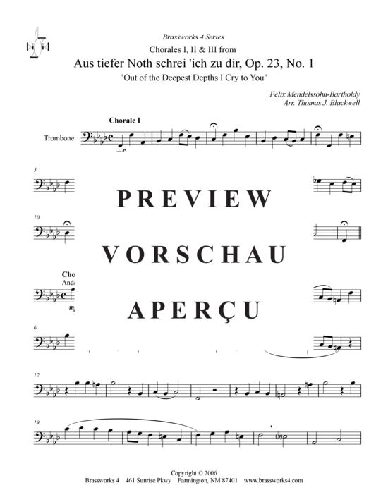 Produktgalerie: Seite 15 von 16 Aus tiefer Noth schrei ich zu dir, , (2xTrompete in B, Horn in F, Posaune)
