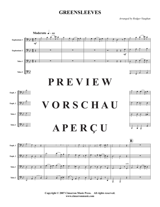 Product gallery: Page 2 of 9 Greensleeves , , (Tuba Quartet: 2x Baritone, 2xTuba)
