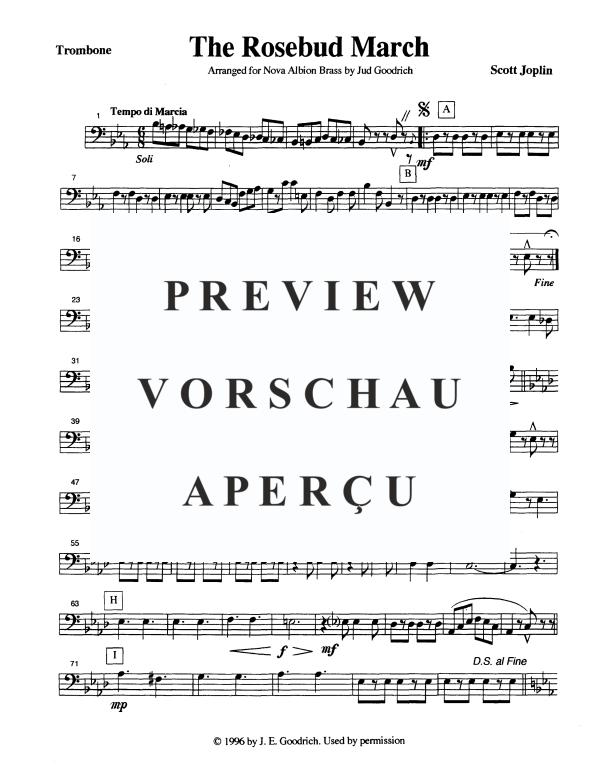 Produktgalerie: Seite 9 von 11 The Rosebud March, , Blechbläser Quintett