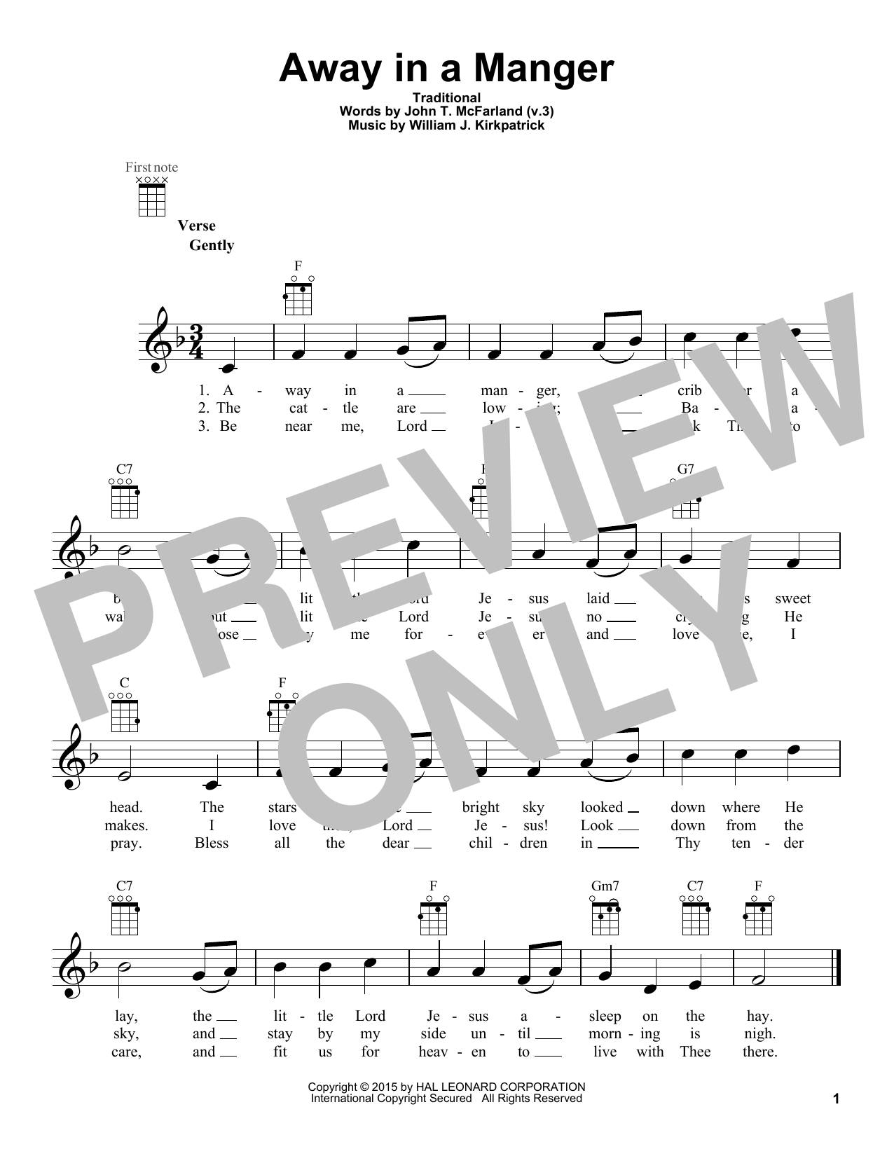 Product gallery: Page 1 of 1 Away In A Manger, John T. McFarland (v.3)