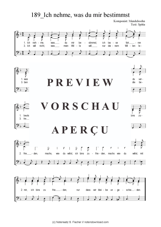 Product picture to: Ich nehme, was du mir bestimmst Mendelssohn / Spitta