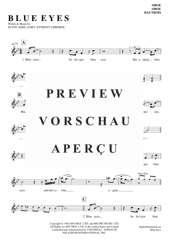 Produktgalerie: Seite 2 von 3 Blue Eyes, John, Eltom, (Oboe)