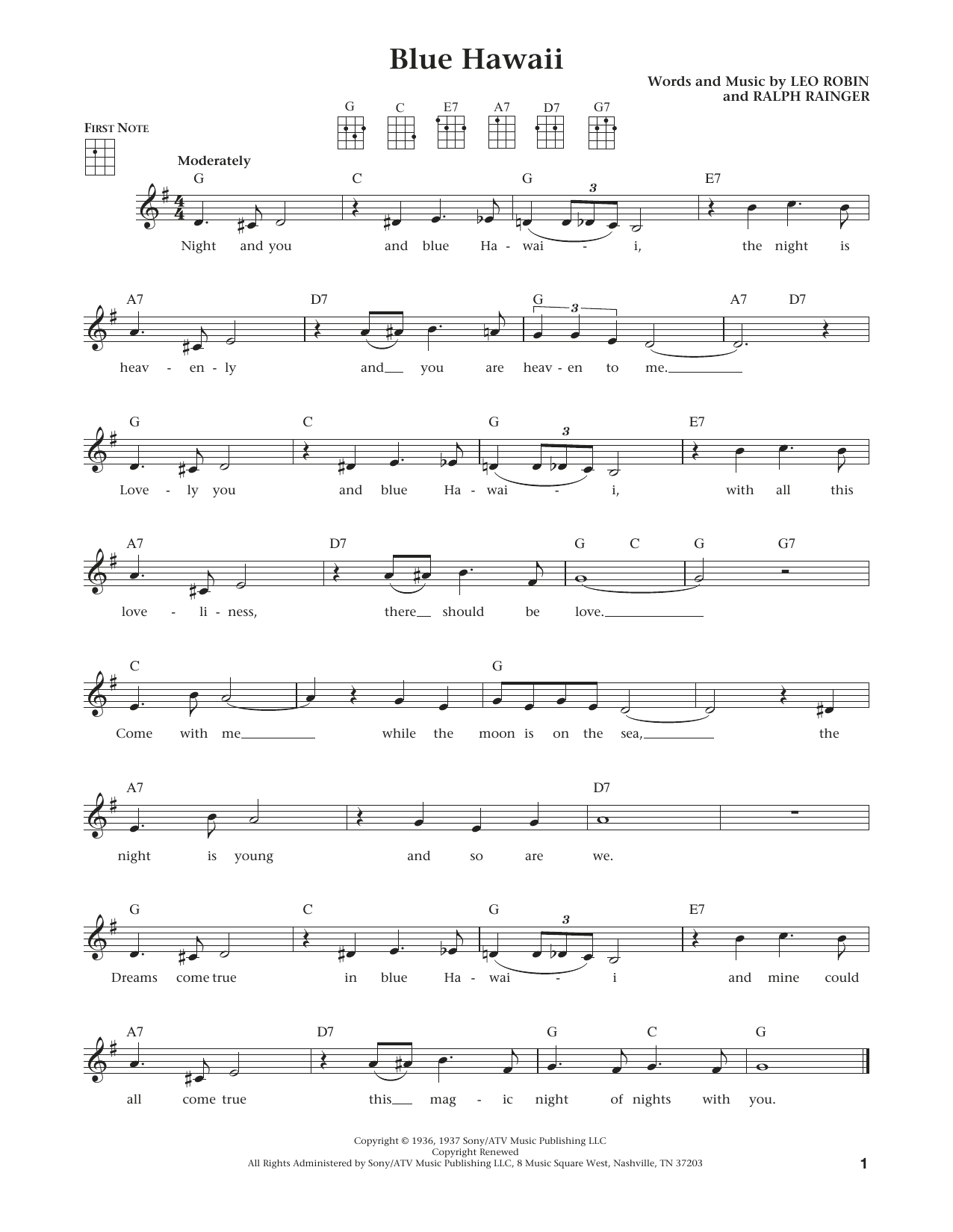Product gallery: Page 1 of 1 Blue Hawaii (from The Daily Ukulele) (arr. Liz and Jim Beloff), Elvis Presley