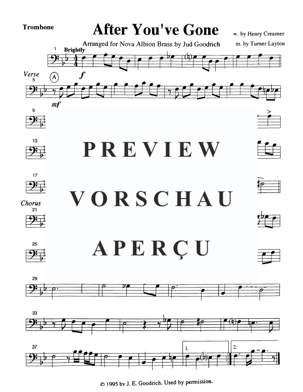 Produktgalerie: Seite 10 von 11 After You've Gone, , Blechbläser Quintett
