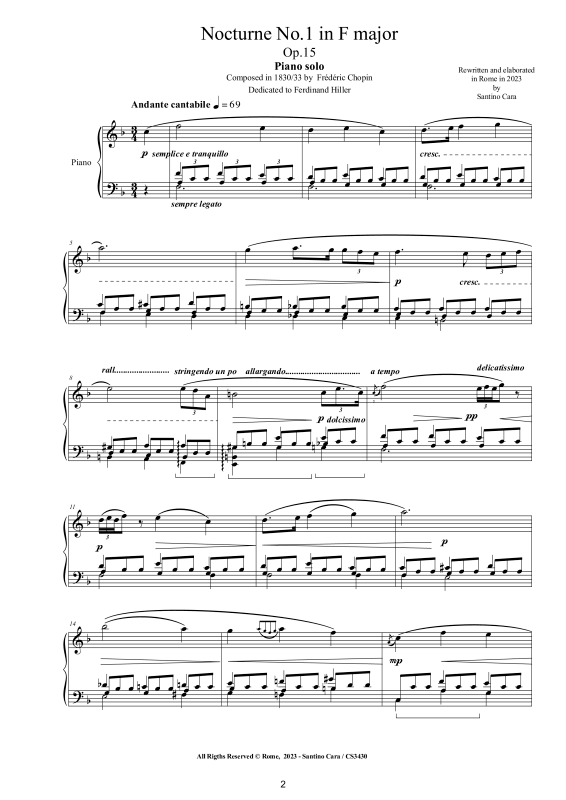 Produktgalerie: Seite 1 von 8 Nocturne Nr. 1 F-Dur op. 15, , Klavier Solo