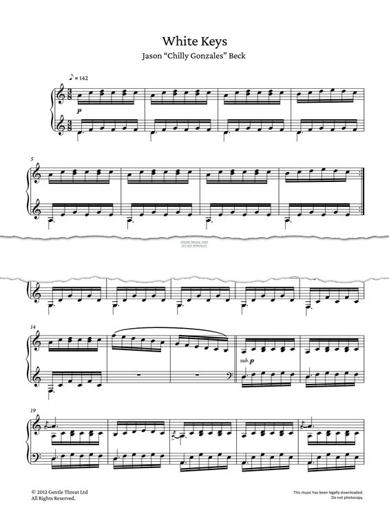 Produktgalerie: Seite 1 von 1 White Keys, Jason "Chilly Gonzales" Beck, Klavier