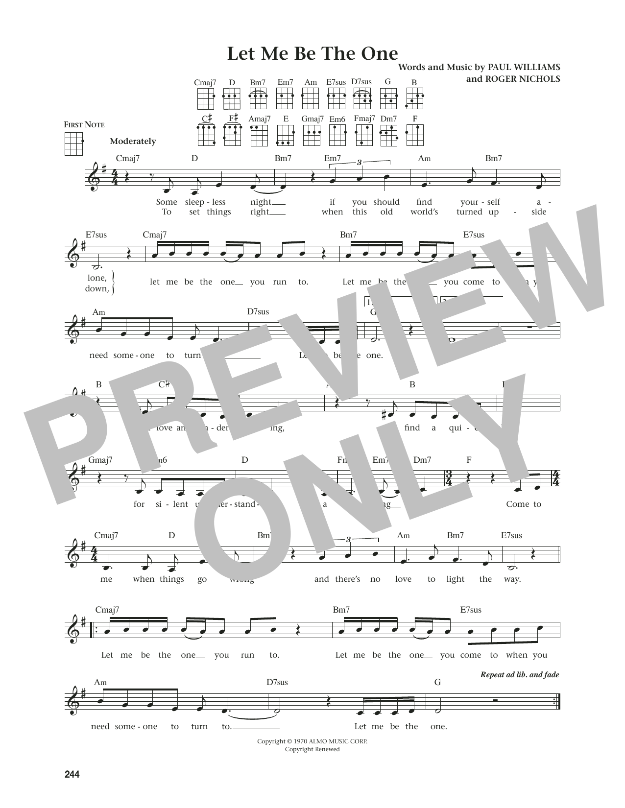 Produktgalerie: Seite 1 von 1 Let Me Be The One (from The Daily Ukulele) (arr. Jim Beloff), The Carpenters, Ukulele