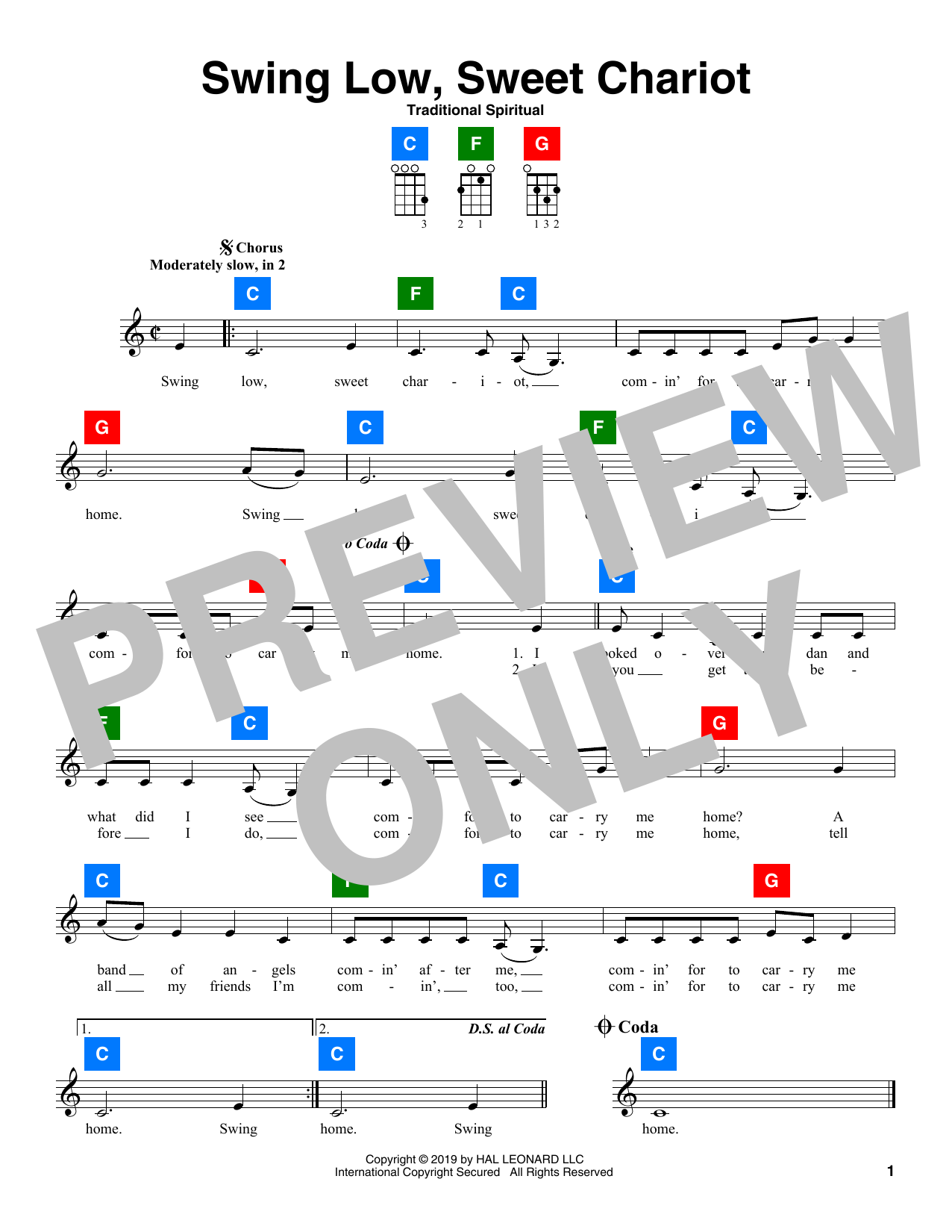 Product gallery: Page 1 of 1 Swing Low, Sweet Chariot, Traditional Spiritual