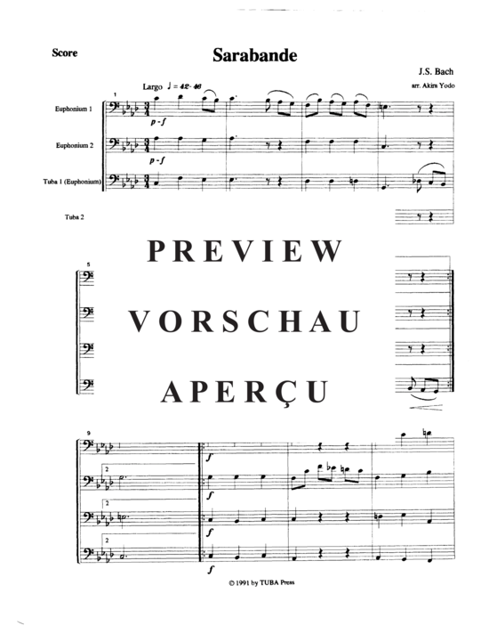 Product gallery: Page 3 of 19 Sarabande and Bouree , , (Tuba Quartett EETT)