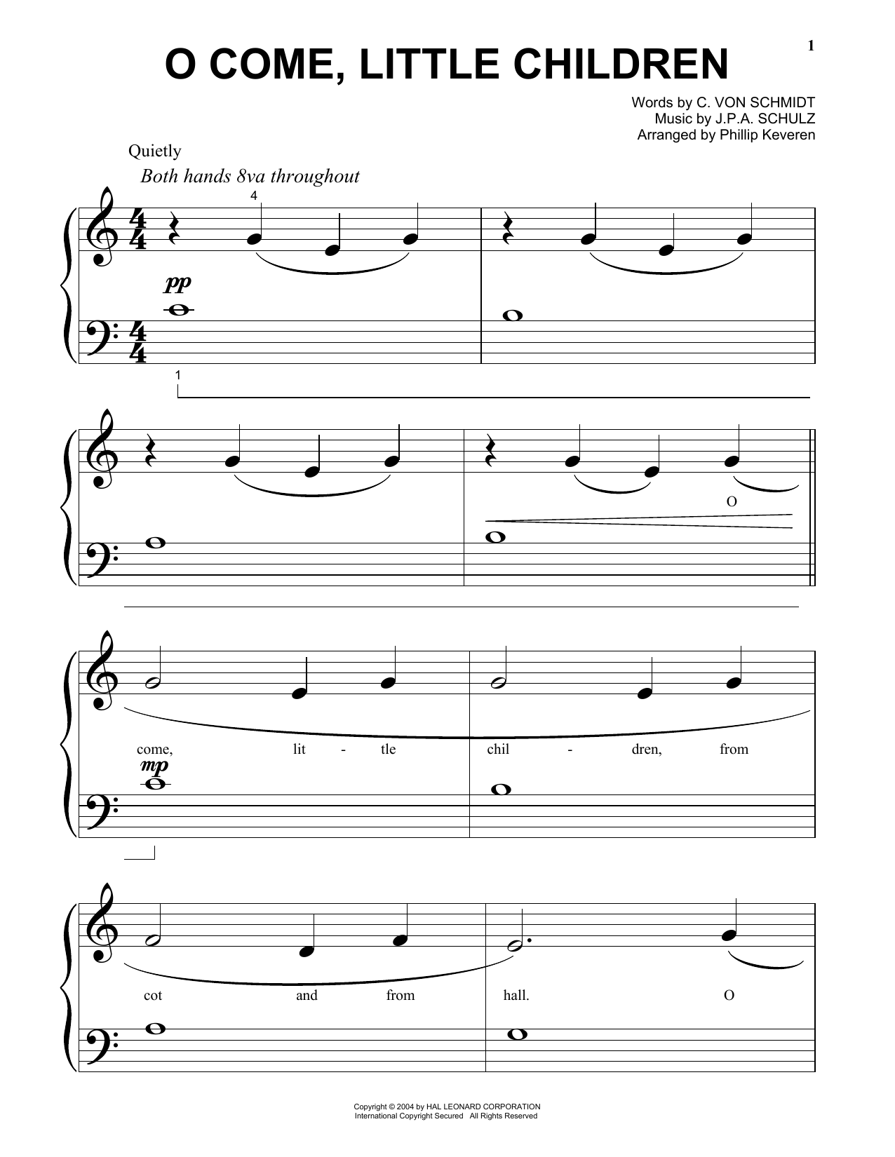 Produktgalerie: Seite 1 von 1 O Come, Little Children (arr. Phillip Keveren), C. von Schmidt, Klavier