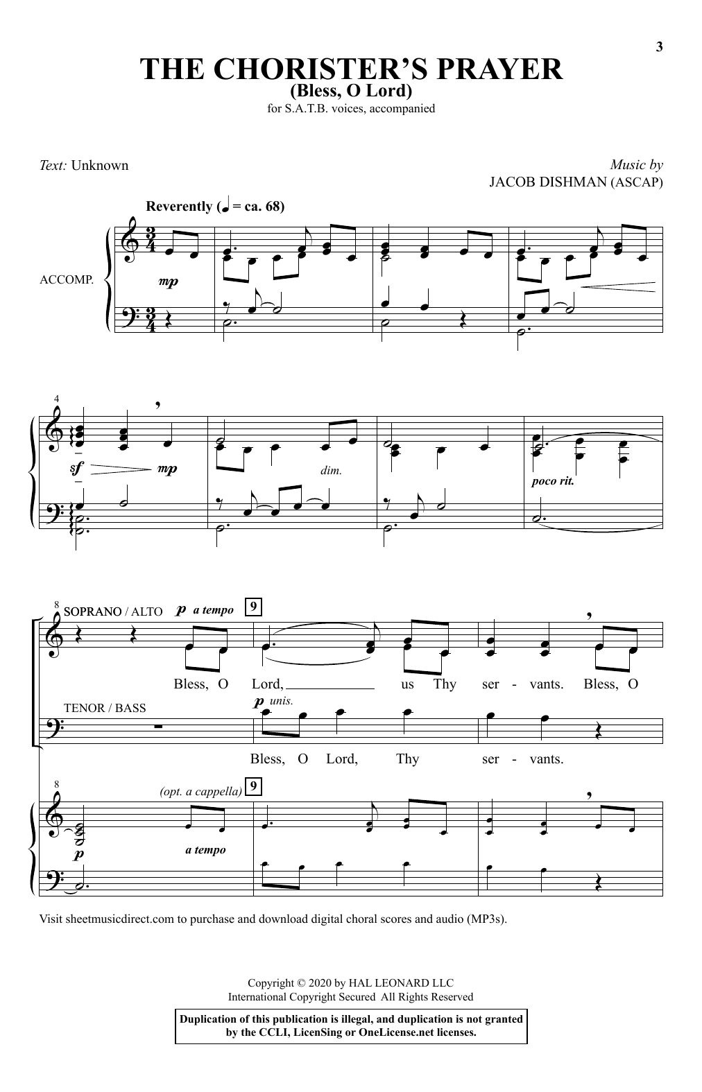 Produktbild zu: The Chorister's Prayer (Bless, O Lord)