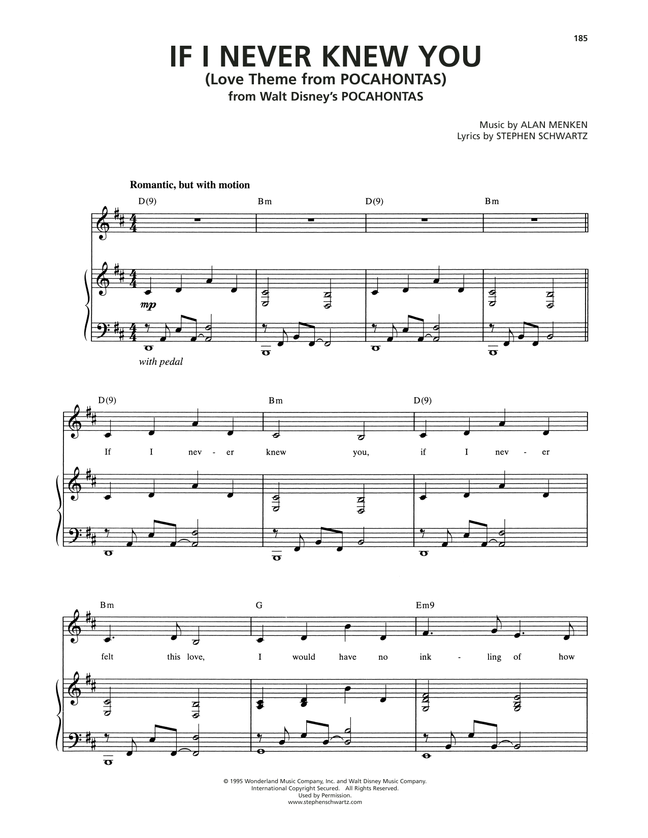 Produktgalerie: Seite 1 von 1 If I Never Knew You (End Title) (from Pocahontas), Jon Secada and Shanice, Gesang, Klavier