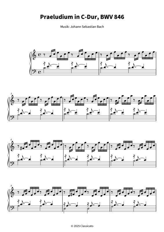 gallery: Praeludium in C-Dur - aus dem Wohltemperierten Klavier Band 1, , (Klavier Solo)