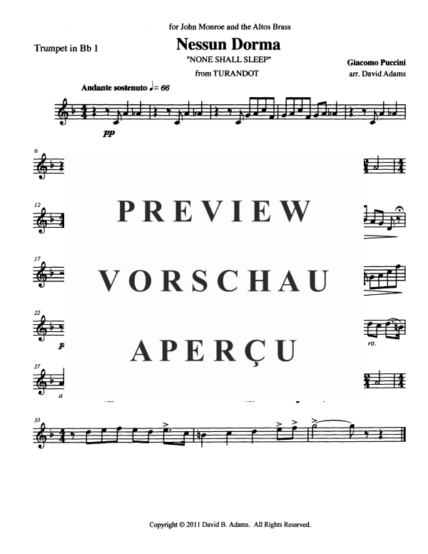 Product gallery: Page 8 of 11 Nessun Dorma, , Brass Quintet
