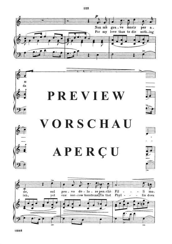 Product gallery: Page 4 of 7 Non m'e grave morir per amore, Parisotti, Alessandro, Medium Voice and Piano