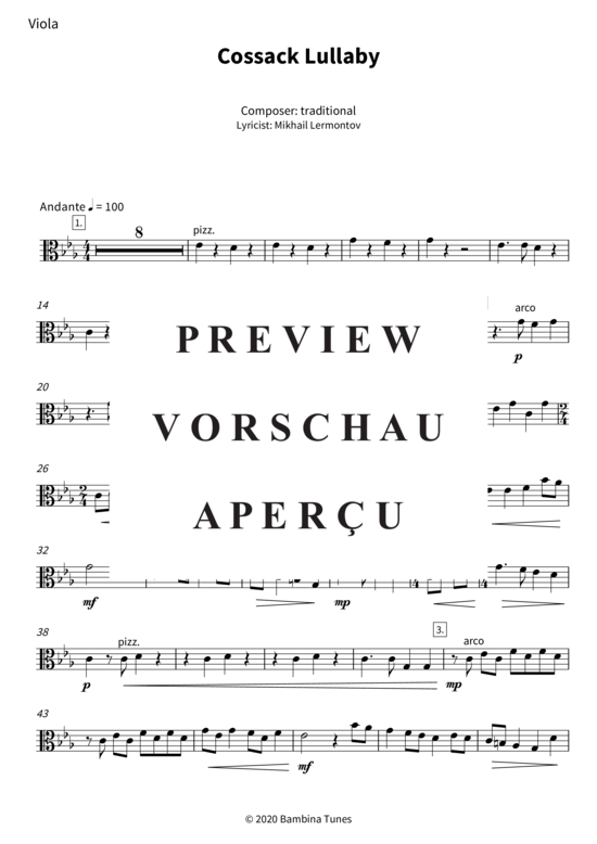 Produktgalerie: Seite 4 von 5 Cossack Lullaby , , (Bratsche)