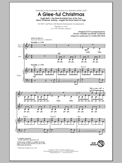 Produktgalerie: Seite 1 von 1 A Glee-ful Christmas (Choral Medley)(arr. Mark Brymer), Glee Cast, Chor