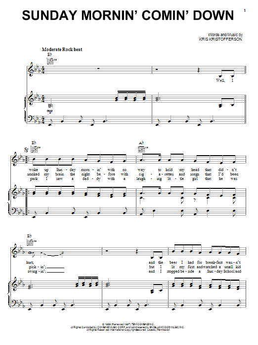 Produktgalerie: Seite 1 von 1 Sunday Mornin' Comin' Down, Johnny Cash, Gesang, Gitarre, Klavier