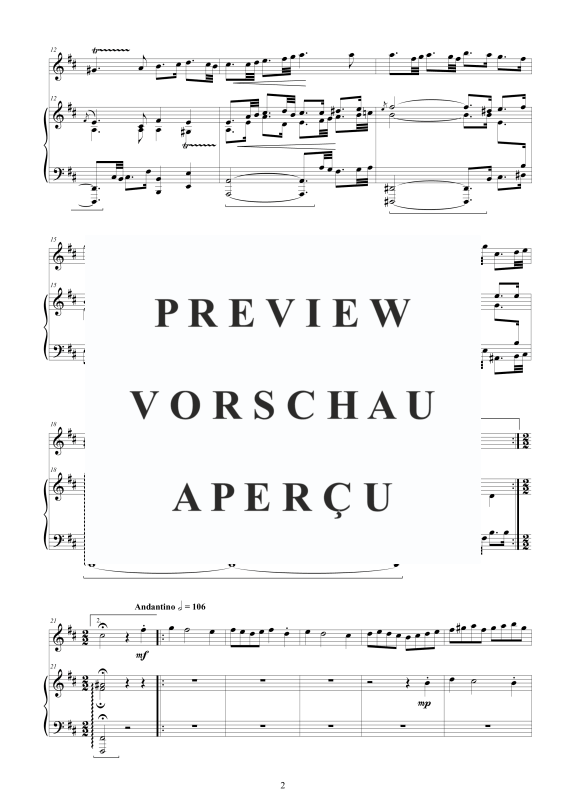 Produktgalerie: Seite 3 von 11 Orchester Suite Nr. 2 in H-Moll BWV 1067, , Querflöte und Klavier - Piano Version