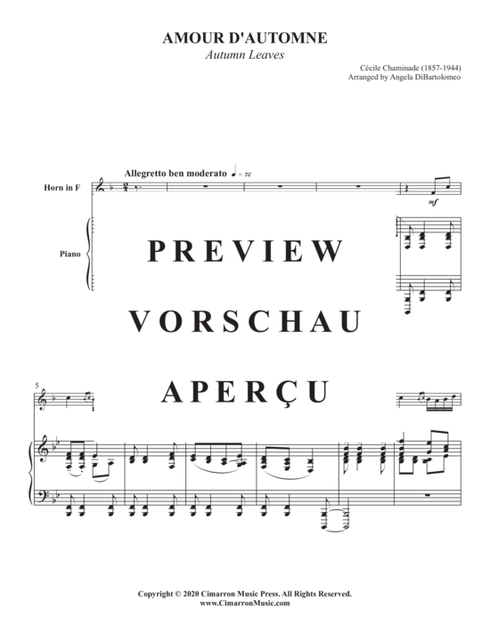 Produktgalerie: Seite 3 von 8 Amour d´Automne , , (Horn in F + Klavier)