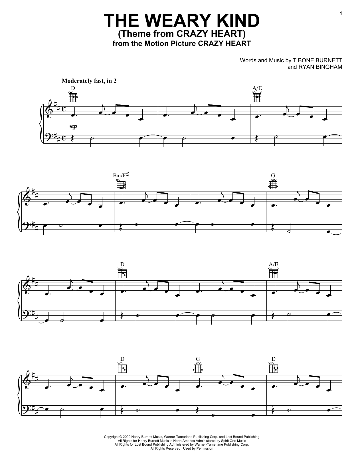 Produktbild zu: The Weary Kind (Theme From Crazy Heart)