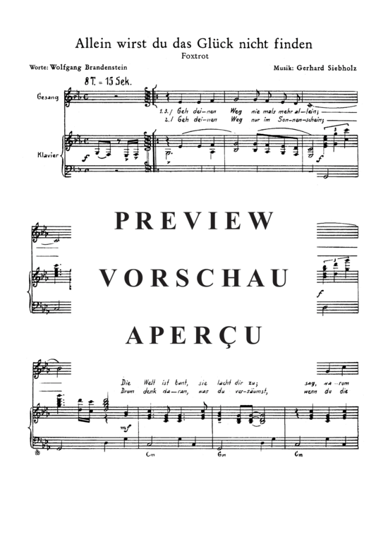 Product gallery: Page 4 of 4 Allein wirst Du das Glück nicht finden  , , Piano and Voice