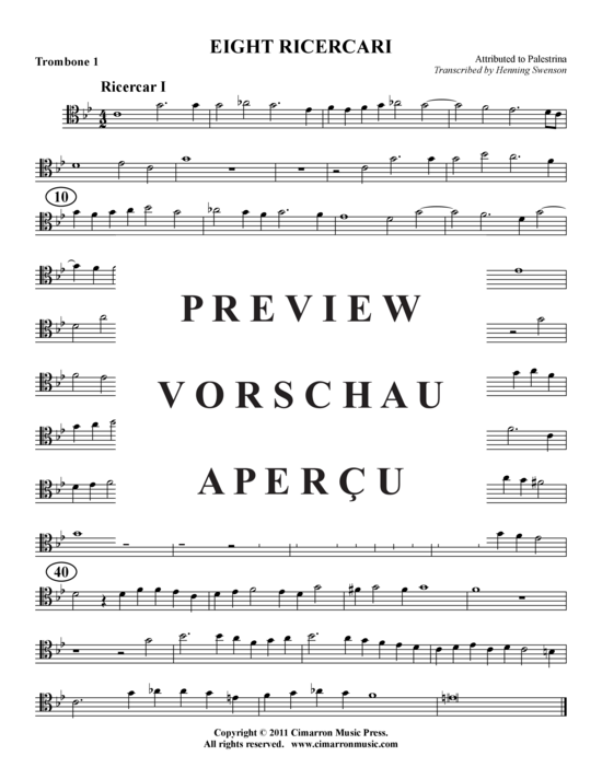 Product gallery: Page 21 of 21 8 Ricercari , , (Trombone Quartet)