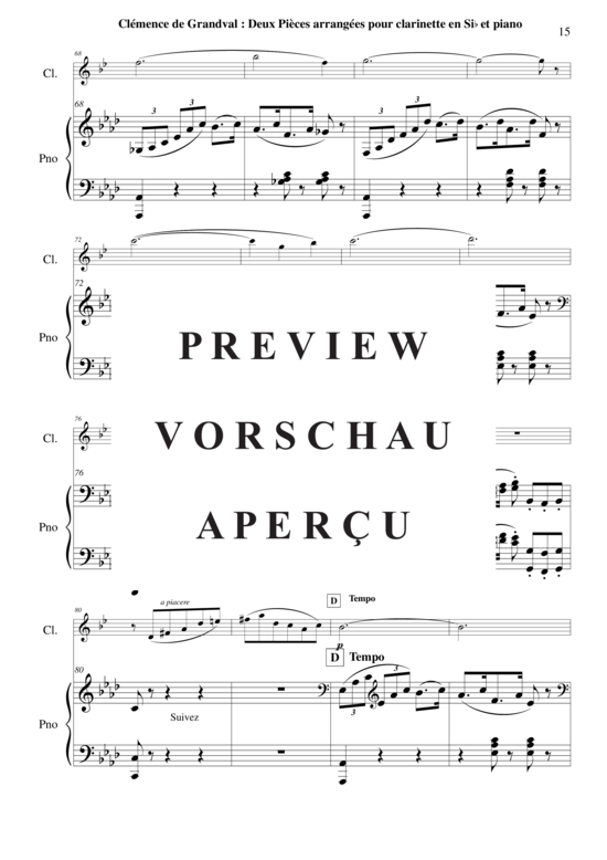 Product gallery: Page 16 of 21 Deux Pièces : Lamento et Scherzetto , , (clarinet in Bb + piano)