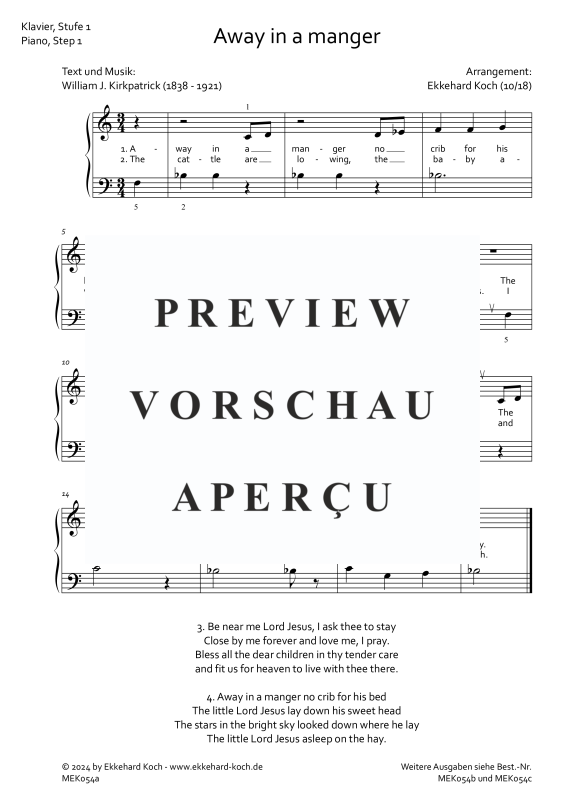 Product picture to: Away in a mangerKirkpatrick, William / Ekkehard Koch