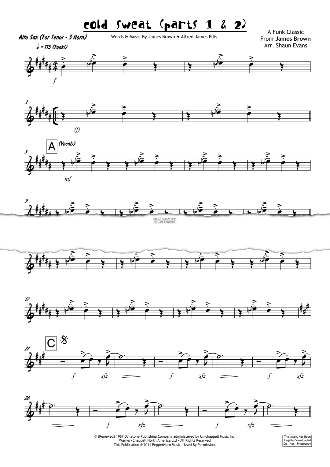 Product gallery: Page 1 of 1 Cold Sweat (Parts 1 & 2), James Brown