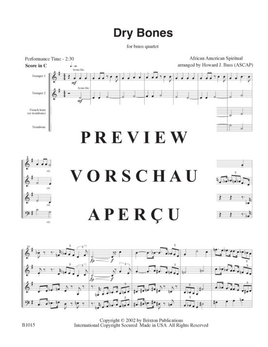 Produktgalerie: Seite 4 von 17 Dry Bones , , (Blechbläserquartett T T H/T T)