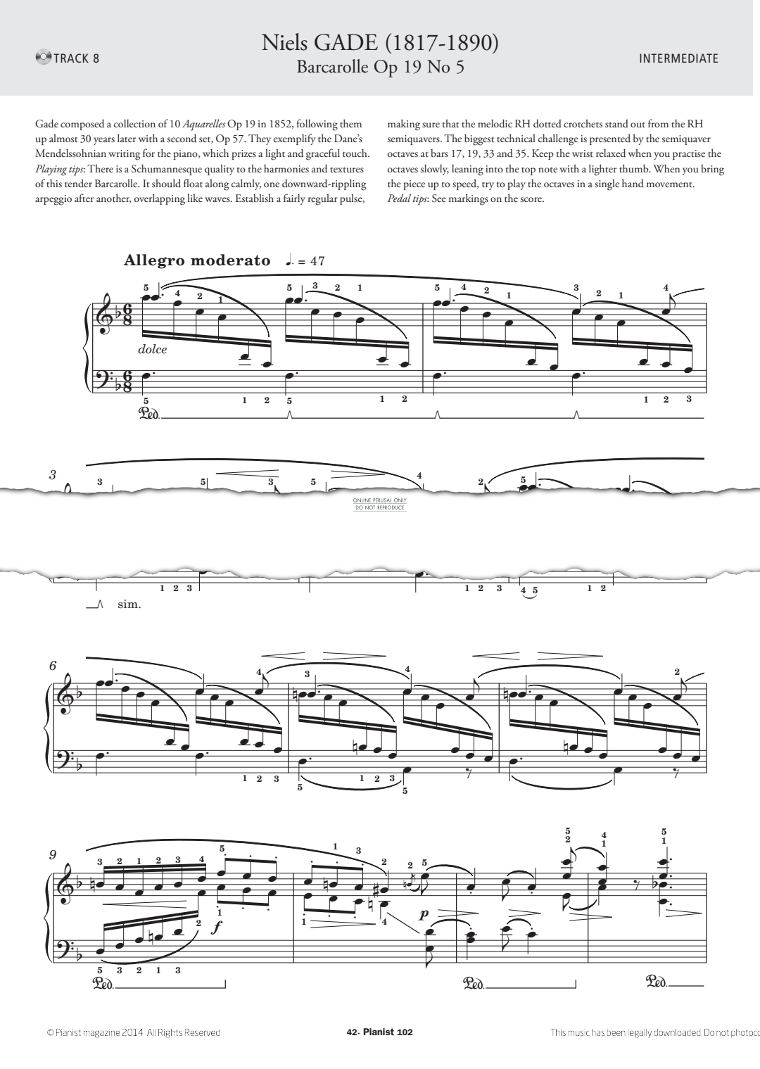 Product gallery: Page 1 of 1 Barcarolle Op.19, No.5, Niels Gade