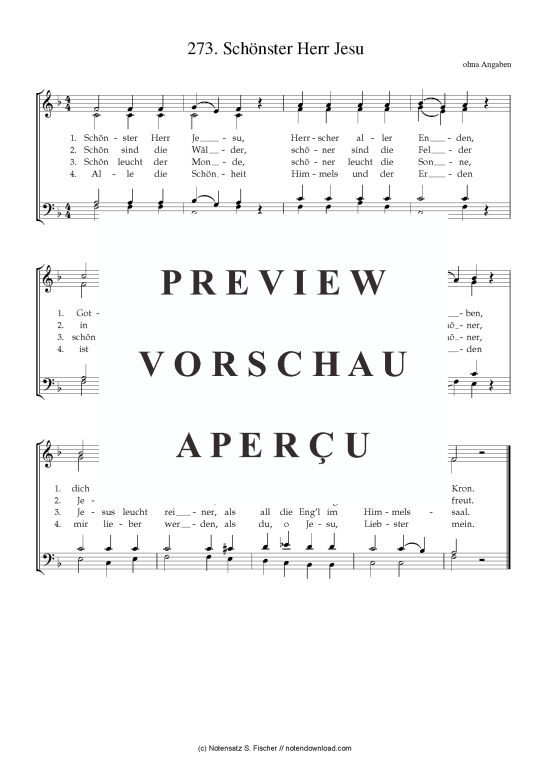 Product picture to: Schönster Herr Jesu unbekannter Verfasser