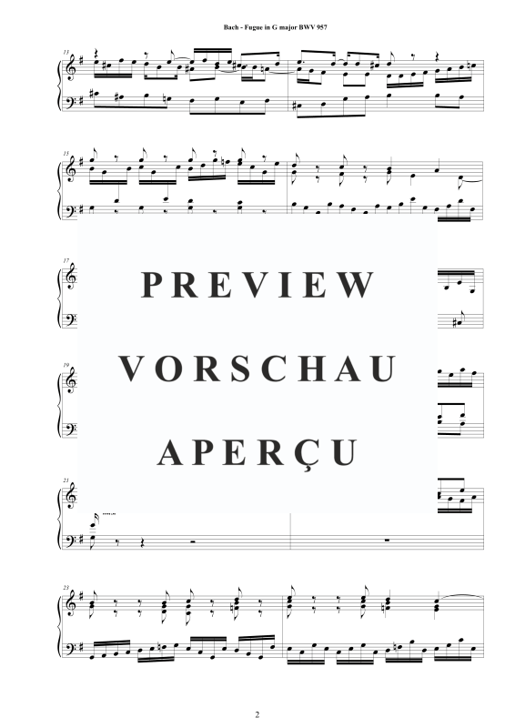 Produktgalerie: Seite 3 von 4 Fuge in G-Dur BWV 957 - Piano Version, , Klavier Solo