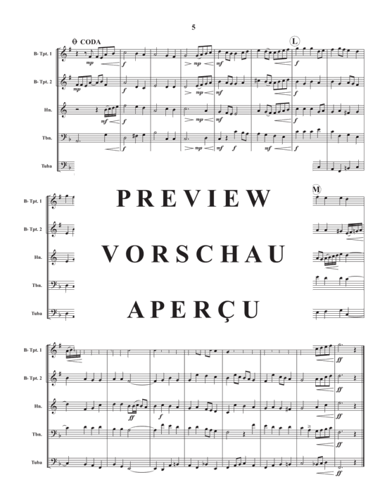 Produktgalerie: Seite 7 von 17 Hymn Medley for Brass , , (Blechbläser Quintett)