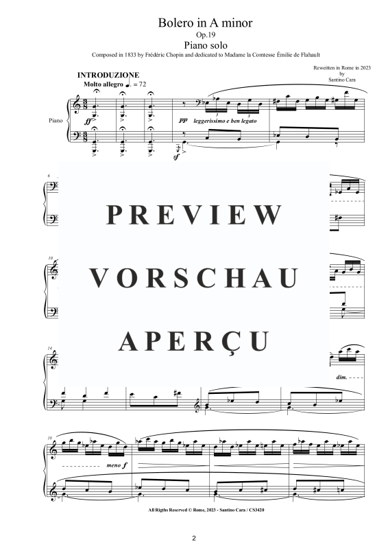 Produktgalerie: Seite 3 von 11 Bolero in A-Moll Op.19, , Klavier Solo