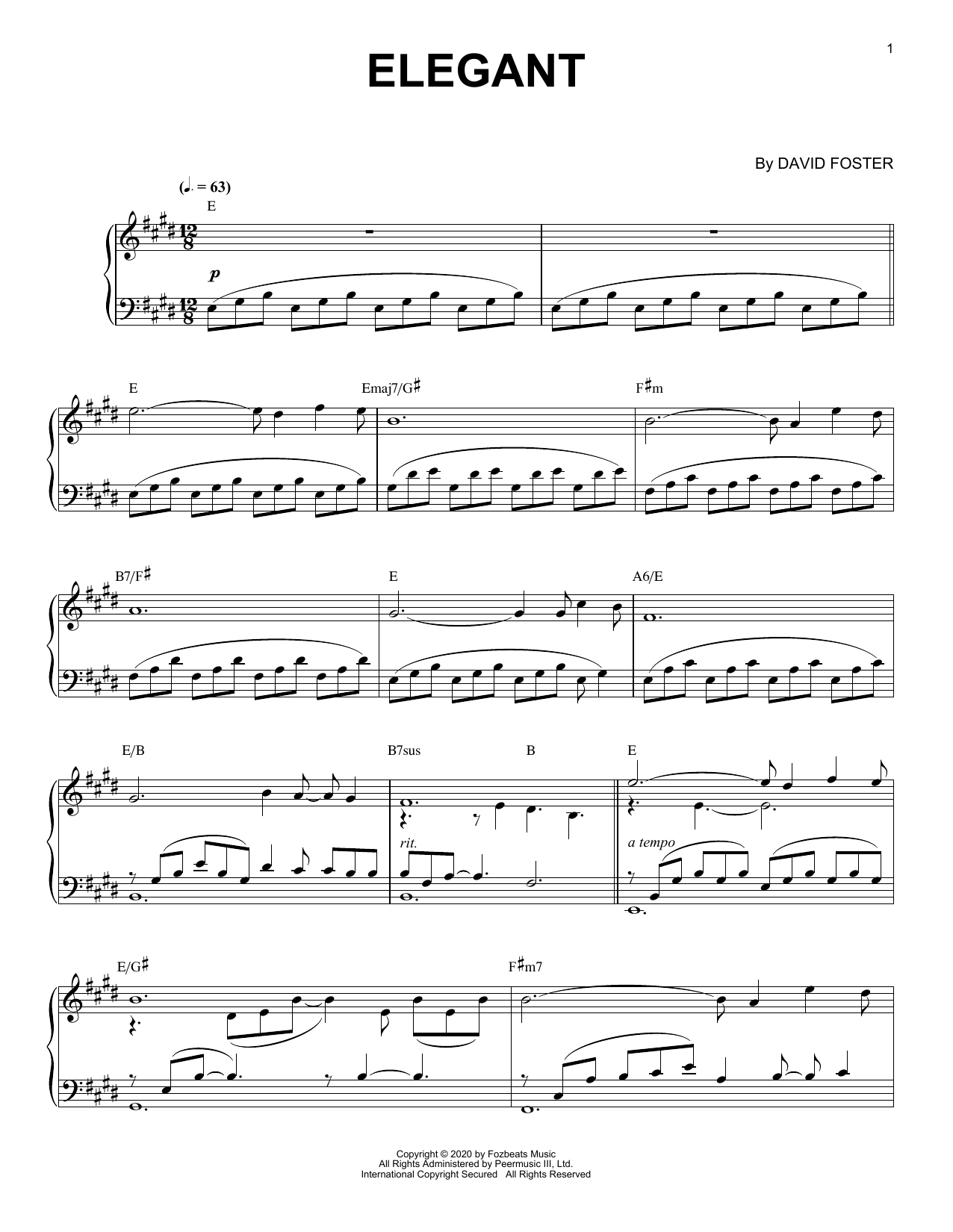 Produktgalerie: Seite 1 von 1 Elegant, David Foster, Klavier
