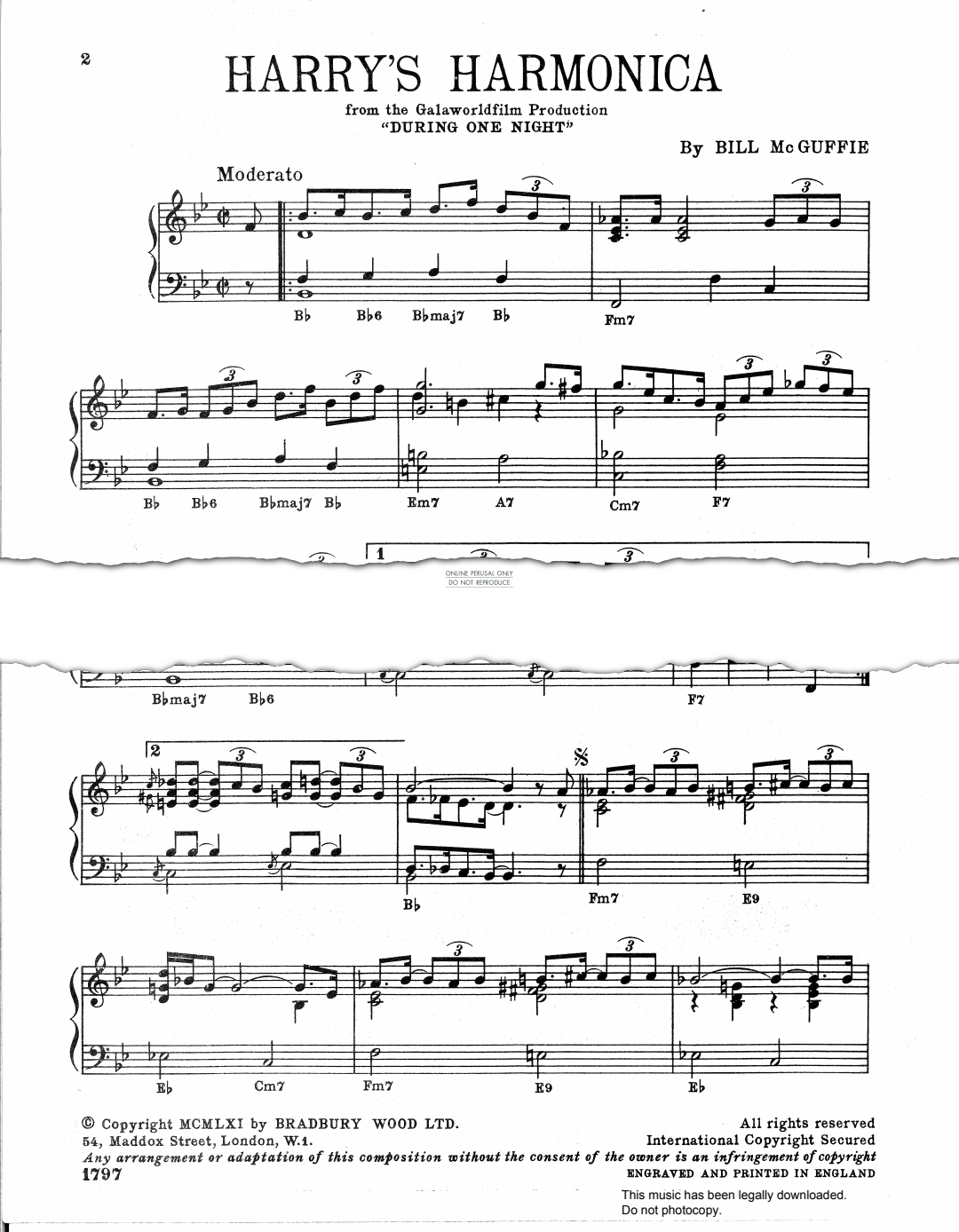 Produktbild zu: Harry's Harmonica (from 'During One Night')