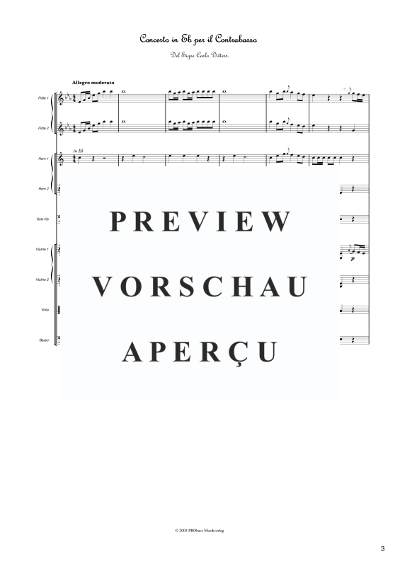 Produktgalerie: Seite 4 von 11 Concerto in Eb per il Contrabasso, , Studienpartitur Orchester
