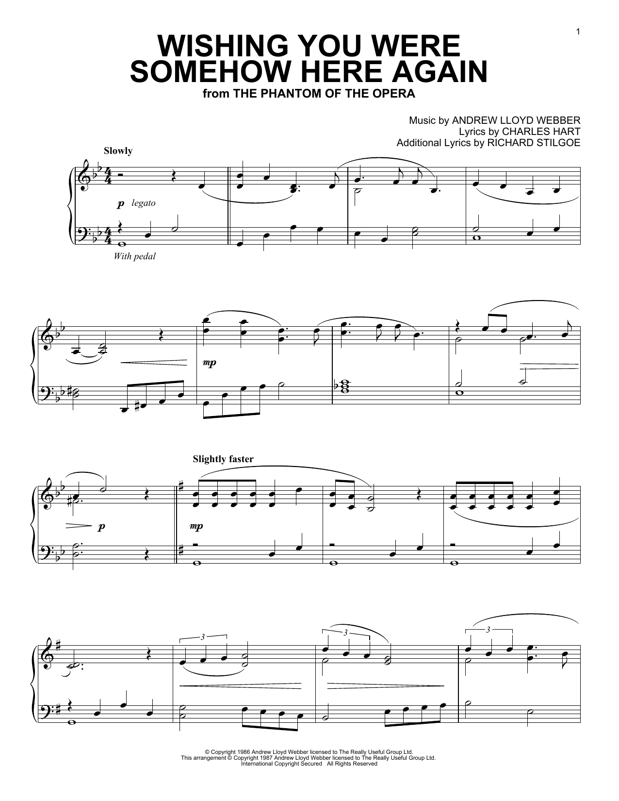 Product picture to:  Wishing You Were Somehow Here Again (from The Phantom Of The Opera) - Andrew Lloyd Webber