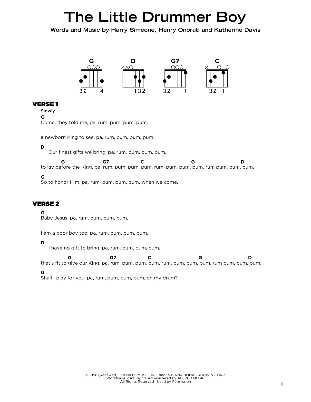 Product gallery: Page 1 of 1 The Little Drummer Boy, Harry Simeone