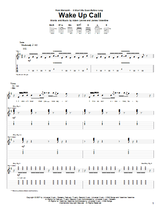 Product gallery: Page 1 of 1 Wake Up Call, Maroon 5